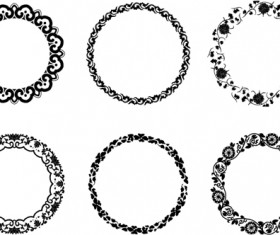 Round floral frame vectors