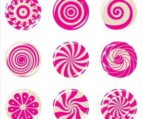 Round pink candies icons