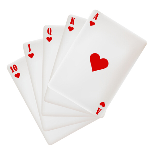 Royal straight flush playing cards vector 01
