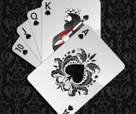 Royal straight flush playing cards vector 03