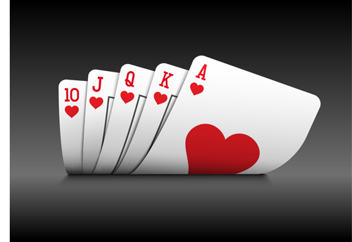 Royal straight flush playing cards vector 04