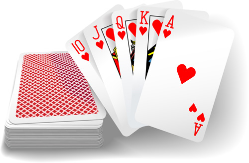 Royal straight flush playing cards vector 05