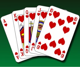 Royal straight flush playing cards vector 06