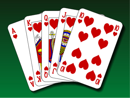 Royal straight flush playing cards vector 06
