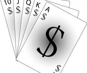 Royal straight flush playing cards vector 07