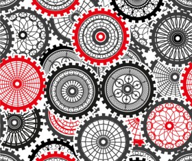 Seamless pattern gears vector 02