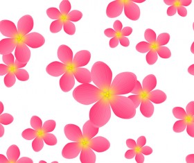 Seamless pattern with pink flowers vector