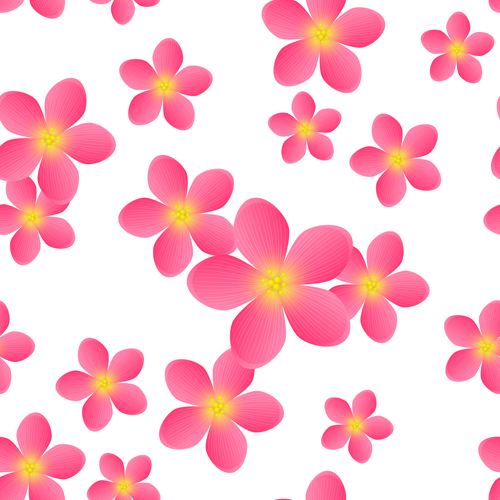 Seamless pattern with pink flowers vector
