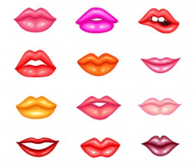 Set of lips vector material
