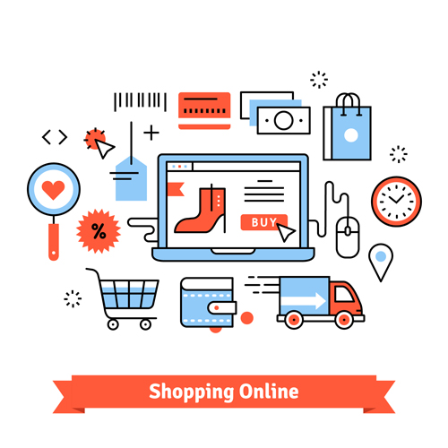 Shopping online business template vector 01