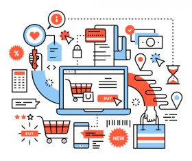 Shopping online business template vector 02