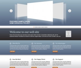 Simple business styles website template vector