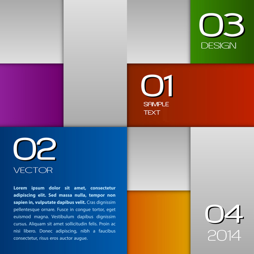 Squares moderin business template vector 06