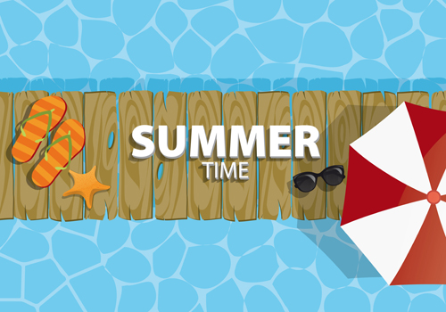 Summer holiday background with wood board vector 03