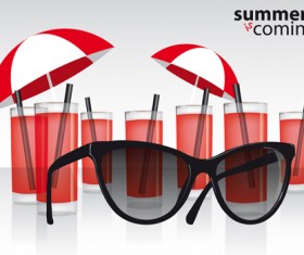 Sunglasses with sunner holiday background vector 01