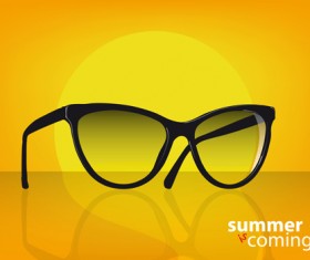 Sunglasses with sunner holiday background vector 03