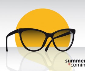 Sunglasses with sunner holiday background vector 04