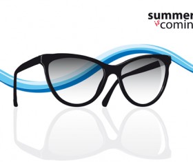 Sunglasses with sunner holiday background vector 05