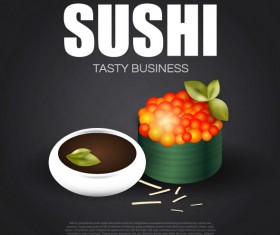 Sushi roll poster vintage vector 11