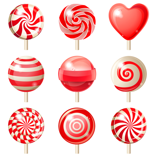Sweet candies cute icons set 01
