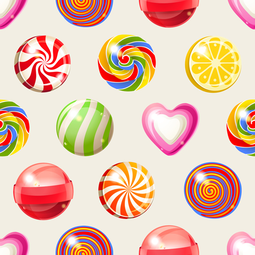 Sweet candies vector seamless pattern 02