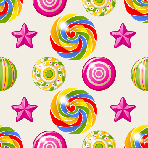 Sweet candies vector seamless pattern 05