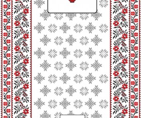 Ukrainian folk style background vector 04