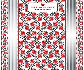 Ukrainian folk style background vector 05