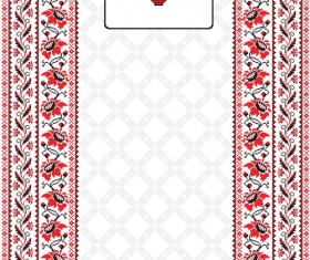 Ukrainian folk style background vector 07