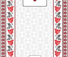 Ukrainian folk style background vector 09