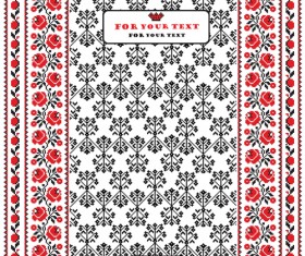 Ukrainian folk style background vector 10