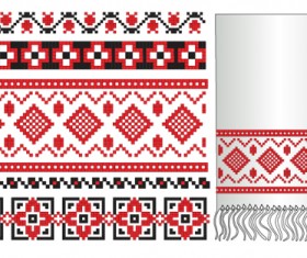Ukrainian styles embroidery pattern vectors 02