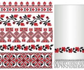 Ukrainian styles embroidery pattern vectors 03
