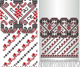 Ukrainian styles embroidery pattern vectors 04