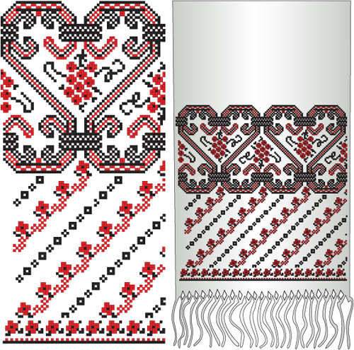 Ukrainian styles embroidery pattern vectors 04