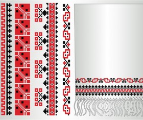 Ukrainian styles embroidery pattern vectors 05