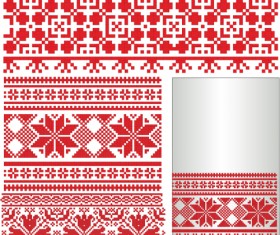 Ukrainian styles embroidery pattern vectors 09