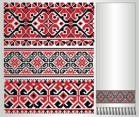 Ukrainian styles embroidery pattern vectors 11