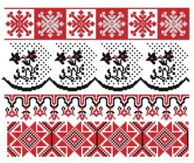 Ukrainian styles embroidery pattern vectors 14