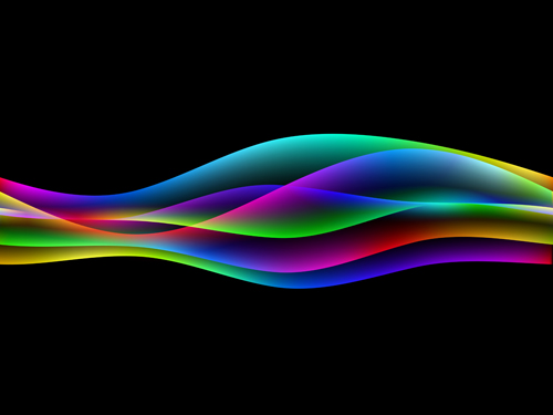Vector colorful waves abstract geaphics 01