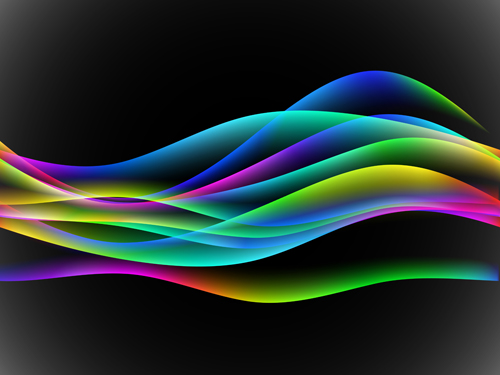 Vector colorful waves abstract geaphics 02
