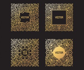 Vector frames golden vintage design 01
