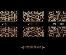 Vector frames golden vintage design 02