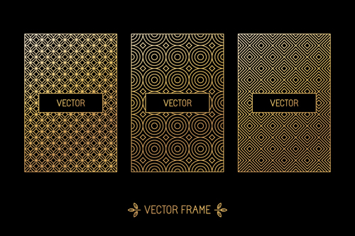 Vector frames golden vintage design 03