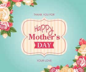 Vintage Mothers day card with flower vector