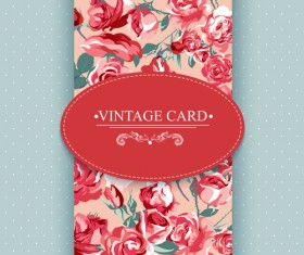 Vintage card with flowers pattern vectors 05
