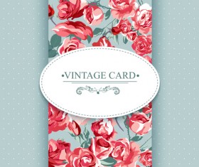 Vintage card with flowers pattern vectors 06