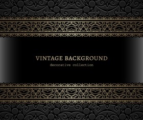 Vintage cecorative background material vector 01