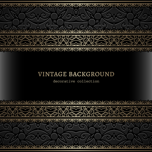 Vintage cecorative background material vector 01