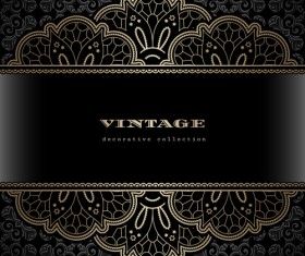 Vintage cecorative background material vector 02